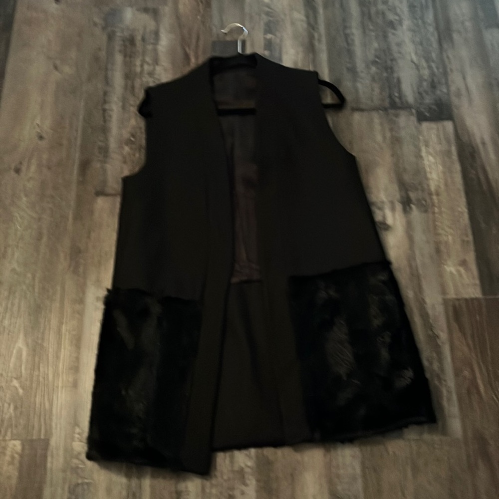 Zara wool vest with faux fur.